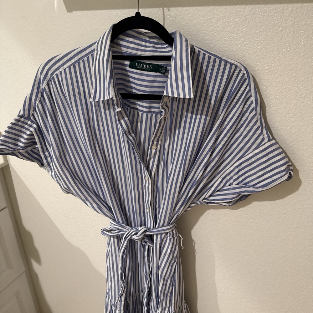 Ralph Lauren Blue and White Striped Dress